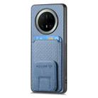 For Huawei Mate 70 Carbon Fiber Card Bag Fold Stand Phone Case(Blue) - 2