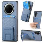 For Huawei Mate 70 Pro+ Carbon Fiber Card Bag Fold Stand Phone Case(Blue) - 1