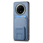 For Huawei Mate 70 Pro+ Carbon Fiber Card Bag Fold Stand Phone Case(Blue) - 2