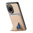 For Huawei nova 14 Pro Carbon Fiber Card Bag Fold Stand Phone Case(Khaki) - 3