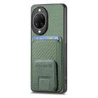For Huawei nova 14 Pro Carbon Fiber Card Bag Fold Stand Phone Case(Green) - 2