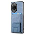For Huawei nova 14 Ultra Carbon Fiber Card Bag Fold Stand Phone Case(Blue) - 2