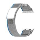 For Apple Watch Ultra 2 49mm Double Hook and Loop Faster Nylon Watch Band(Blue+Grey) - 2