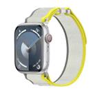 For Apple Watch Series 9 41mm Double Hook and Loop Faster Nylon Watch Band(Yellow + Beige) - 1