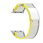 For Apple Watch Series 7 45mm Double Hook and Loop Faster Nylon Watch Band(Yellow + Beige) - 2