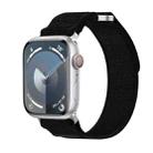 For Apple Watch Series 7 41mm Double Hook and Loop Faster Nylon Watch Band(Black) - 1