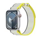 For Apple Watch SE 2022 40mm Double Hook and Loop Faster Nylon Watch Band(Yellow + Beige) - 1