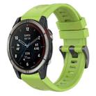 For Garmin Quatix 7 Pro Solid Color Black Buckle Silicone Quick Release Watch Band(Lime green) - 1