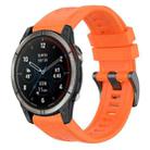 For Garmin Quatix 7 Pro Solid Color Black Buckle Silicone Quick Release Watch Band(Orange) - 1