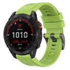 For Garmin Fenix 7 Solar / Sapphire Solar Solid Color Black Buckle Silicone Quick Release Watch Band(Lime green) - 1