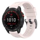 For Garmin Fenix 7 Solar / Sapphire Solar Solid Color Black Buckle Silicone Quick Release Watch Band(Pink) - 1