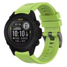 For Garmin Descent G1 / G1 Solar Solid Color Black Buckle Silicone Quick Release Watch Band(Lime green) - 1