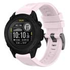 For Garmin Descent G1 / G1 Solar Solid Color Black Buckle Silicone Quick Release Watch Band(Pink) - 1