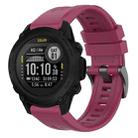 For Garmin Descent G1 / G1 Solar Solid Color Black Buckle Silicone Quick Release Watch Band(Wine Red) - 1