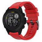 For Garmin Descent G1 / G1 Solar Solid Color Black Buckle Silicone Quick Release Watch Band(Red) - 1