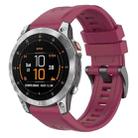 For Garmin Epix Gen2 / Epix Pro Gen2 47mm Solid Color Black Buckle Silicone Quick Release Watch Band(Wine Red) - 1