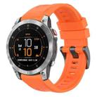 For Garmin Epix Gen2 / Epix Pro Gen2 47mm Solid Color Black Buckle Silicone Quick Release Watch Band(Orange) - 1