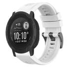 For Garmin Instinct 2 / Instinct Solid Color Black Buckle Silicone Quick Release Watch Band(White) - 1