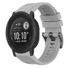 For Garmin Instinct 2 / Instinct Solid Color Black Buckle Silicone Quick Release Watch Band(Gray) - 1