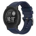 For Garmin Instinct 2 / Instinct Solid Color Black Buckle Silicone Quick Release Watch Band(Dark Blue) - 1