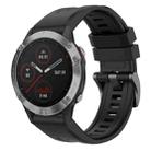 For Garmin Fenix 6 GPS Solid Color Black Buckle Silicone Quick Release Watch Band(Black) - 1