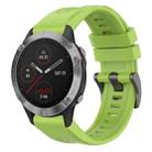 For Garmin Fenix 6 GPS Solid Color Black Buckle Silicone Quick Release Watch Band(Lime green) - 1