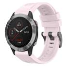 For Garmin Fenix 6 GPS Solid Color Black Buckle Silicone Quick Release Watch Band(Pink) - 1