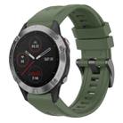 For Garmin Fenix 6 GPS Solid Color Black Buckle Silicone Quick Release Watch Band(Dark Green) - 1