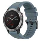 For Garmin Fenix 6 GPS Solid Color Black Buckle Silicone Quick Release Watch Band(Rock Blue) - 1