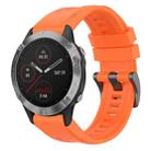 For Garmin Fenix 6 GPS Solid Color Black Buckle Silicone Quick Release Watch Band(Orange) - 1