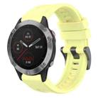 For Garmin Fenix 6 GPS Solid Color Black Buckle Silicone Quick Release Watch Band(Yellow) - 1