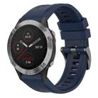 For Garmin Fenix 6 GPS Solid Color Black Buckle Silicone Quick Release Watch Band(Dark Blue) - 1