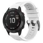 For Garmin Fenix 6 Pro GPS Solid Color Black Buckle Silicone Quick Release Watch Band(White) - 1