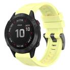 For Garmin Fenix 6 Pro GPS Solid Color Black Buckle Silicone Quick Release Watch Band(Yellow) - 1