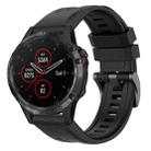 For Garmin Fenix 5 / Fenix 5 Plus Solid Color Black Buckle Silicone Quick Release Watch Band(Black) - 1