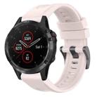 For Garmin Fenix 5 / Fenix 5 Plus Solid Color Black Buckle Silicone Quick Release Watch Band(Pink) - 1