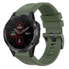 For Garmin Fenix 5 / Fenix 5 Plus Solid Color Black Buckle Silicone Quick Release Watch Band(Dark Green) - 1