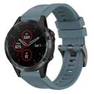 For Garmin Fenix 5 / Fenix 5 Plus Solid Color Black Buckle Silicone Quick Release Watch Band(Rock Blue) - 1