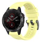 For Garmin Fenix 5 / Fenix 5 Plus Solid Color Black Buckle Silicone Quick Release Watch Band(Yellow) - 1