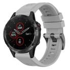 For Garmin Fenix 5 / Fenix 5 Plus Solid Color Black Buckle Silicone Quick Release Watch Band(Gray) - 1