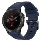 For Garmin Fenix 5 / Fenix 5 Plus Solid Color Black Buckle Silicone Quick Release Watch Band(Dark Blue) - 1