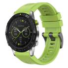 For Garmin MARQ Solid Color Black Buckle Silicone Quick Release Watch Band(Lime green) - 1