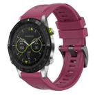 For Garmin MARQ Solid Color Black Buckle Silicone Quick Release Watch Band(Wine Red) - 1