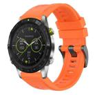 For Garmin MARQ Solid Color Black Buckle Silicone Quick Release Watch Band(Orange) - 1