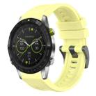 For Garmin MARQ Solid Color Black Buckle Silicone Quick Release Watch Band(Yellow) - 1