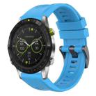 For Garmin MARQ Solid Color Black Buckle Silicone Quick Release Watch Band(Sky Blue) - 1