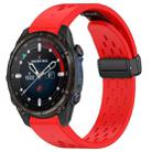 For Garmin Descent MK3i 43mm 20mm Holes Magnetic Folding Buckle Silicone Watch Band(Red) - 1