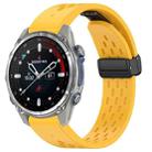 For Garmin Descent MK3 43mm 20mm Holes Magnetic Folding Buckle Silicone Watch Band(Yellow) - 1