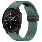 For Garmin Descent MK3i / MK3 51mm 26mm Holes Magnetic Folding Buckle Silicone Watch Band(Dark Green) - 1