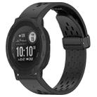 For Garmin Instinct 2 / Instinct 22mm Holes Magnetic Folding Buckle Silicone Watch Band(Black) - 1